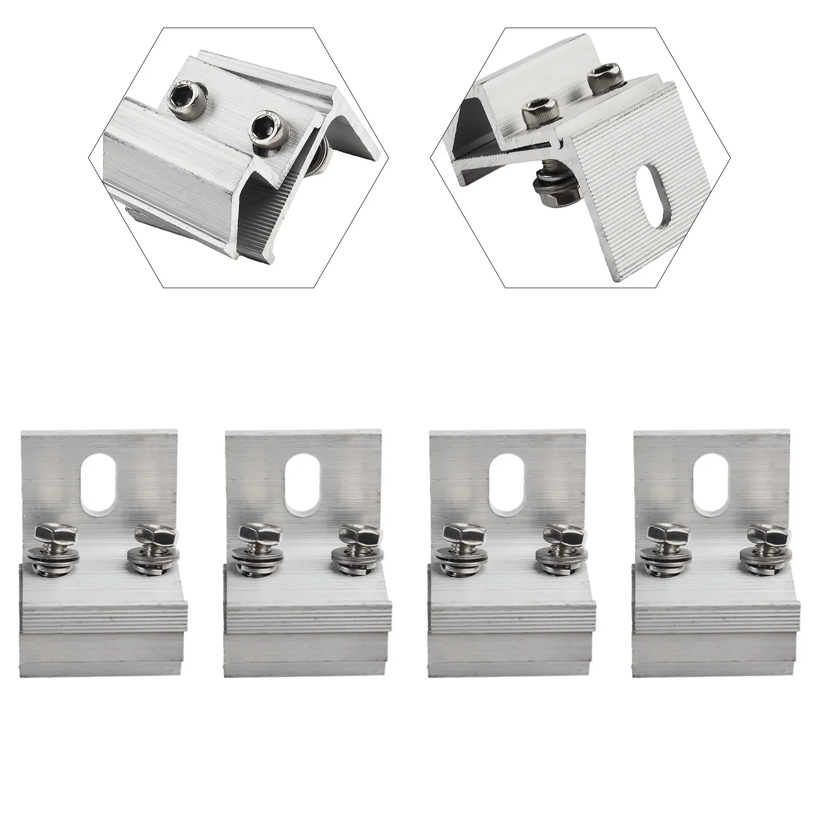 4 buah klip pemasangan Panel surya penjepit atap braket pemasangan Panel fotovoltaik untuk rumah RV perahu Aksesori rak tenaga surya