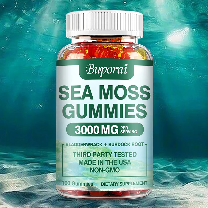 

Sea Moss Gummies - Anti-aging, Antioxidant, Improve Immunity, Supports Skin, Heart and Joint Health, Promotes Thyroid Health