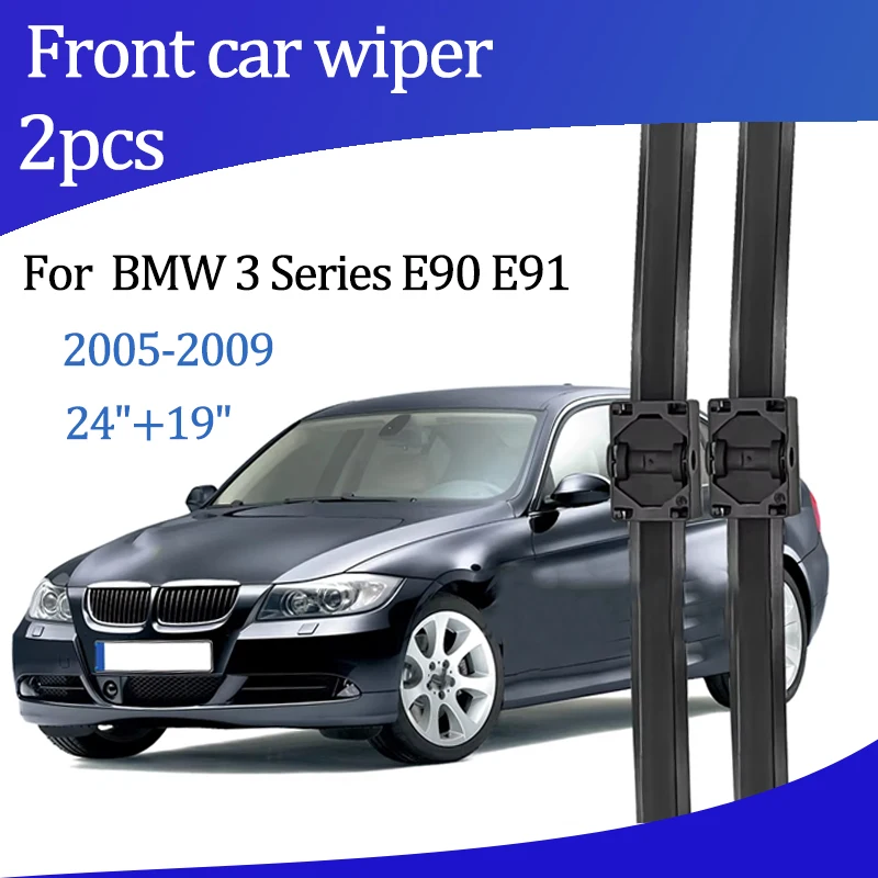 

For BMW 3 Series E90 E91 2005-2009 2006 2007 Wiper Front Wiper Blades Windshield Windscreen Window Brush 24"+19" Car Accessories