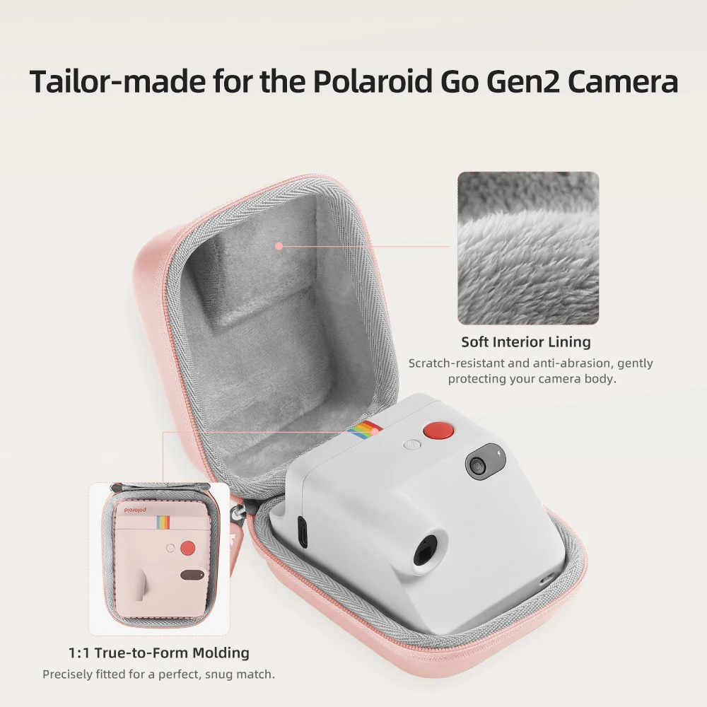 XFJI Travel Carrying Case for Polaroid Go Gen 2 Organizer Storage Bag Eva Hard Shoulder Bag Portable Case Camera Accessories