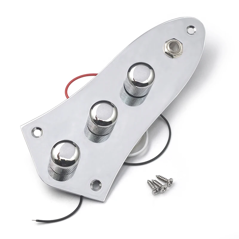 Jazz Bass JB Switch Control Plate Assembly Knobs Pots Loaded M511 Chrome Plated with 3 Screws