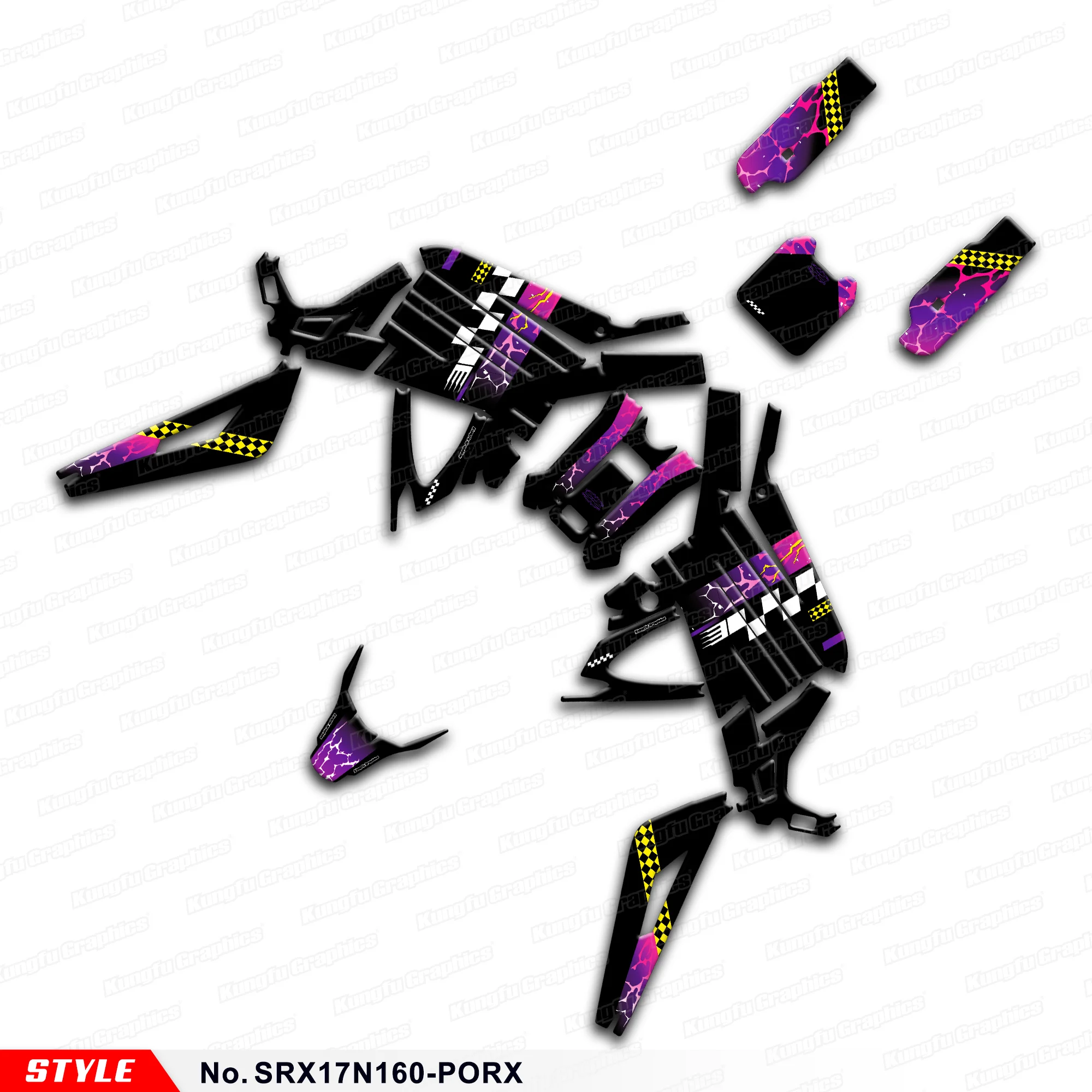 

JY RACING Graphics Decal Kit Sticker Sheet for Light Bee X / Light Bee S for Segway X160 X260 Wrapping, SRX17N160-PORX