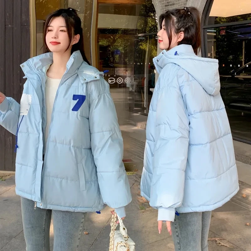 

Casual Hooded Puffer Parkas Womens 2023 Winter Warm Jacket Korean Loose Down Cotton Coat Woman Outwear Thicken Warm Cotton Coats