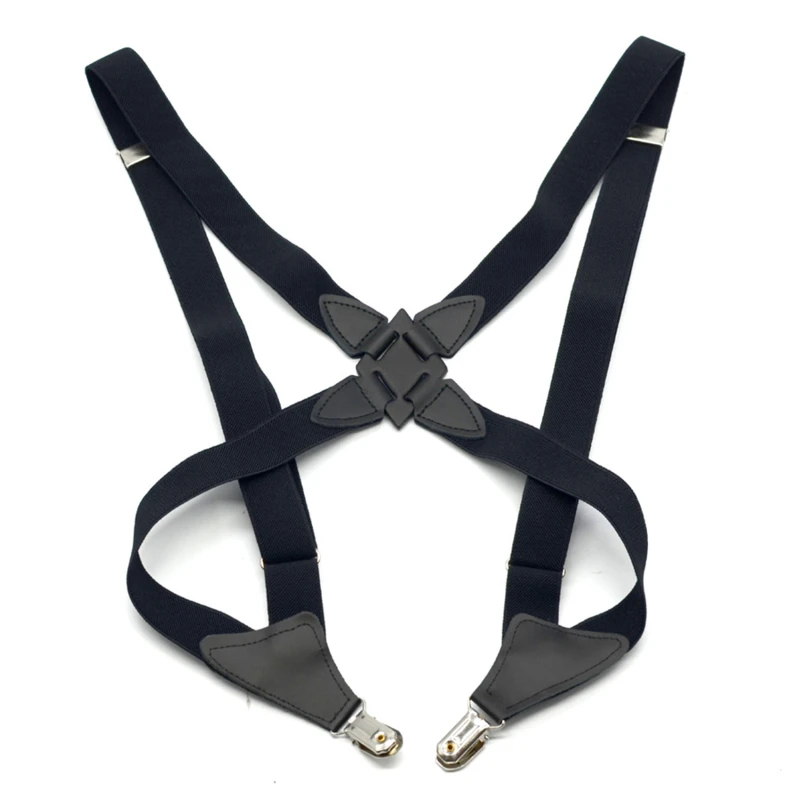 Men\'s Suspenders Adjustable Braces X Shape Elastic Strap Side Clip Crossover Adult Suspensorio Trousers Apparel Accessories