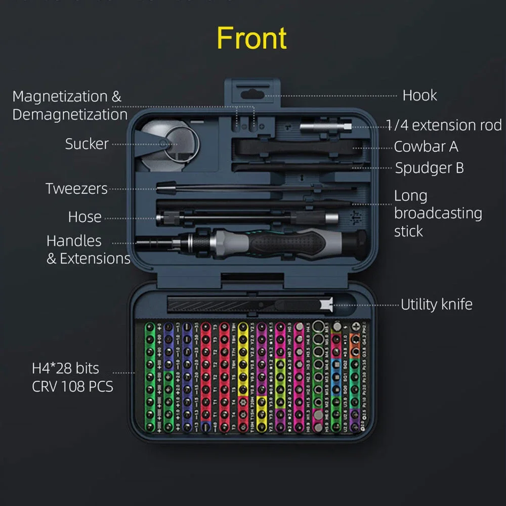 132 in 1 Precision Screwdriver Kit Multi Functional Phone and Appliance Home Repair Kit Phillips Slotting Screwdriver Kit