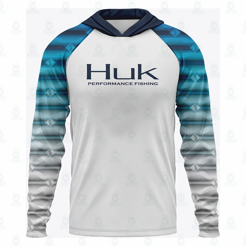 Huk camisa de pesca upf 50 roupas de pesca com capuz verão proteção solar moletom masculino camisa de pesca