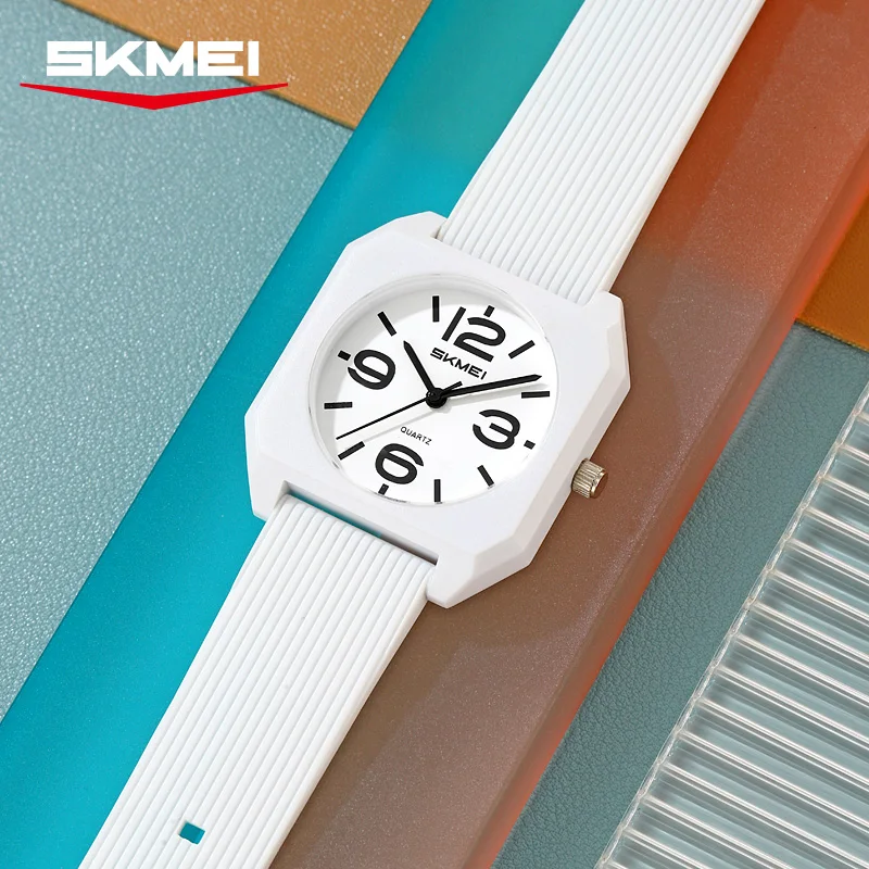 SKMEI 2642 Modische Quarzuhr für Studenten, schlicht, wasserdicht, mit Silikonarmband, Sport- und Freizeitarmbanduhr für Mädchen, Damenuhr