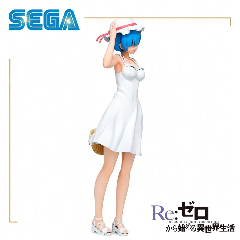 En stock Sega Original PM Relife In A Different World From Zero Rem Figura de acción modelo muñeca nueva en caja personajes de anime
