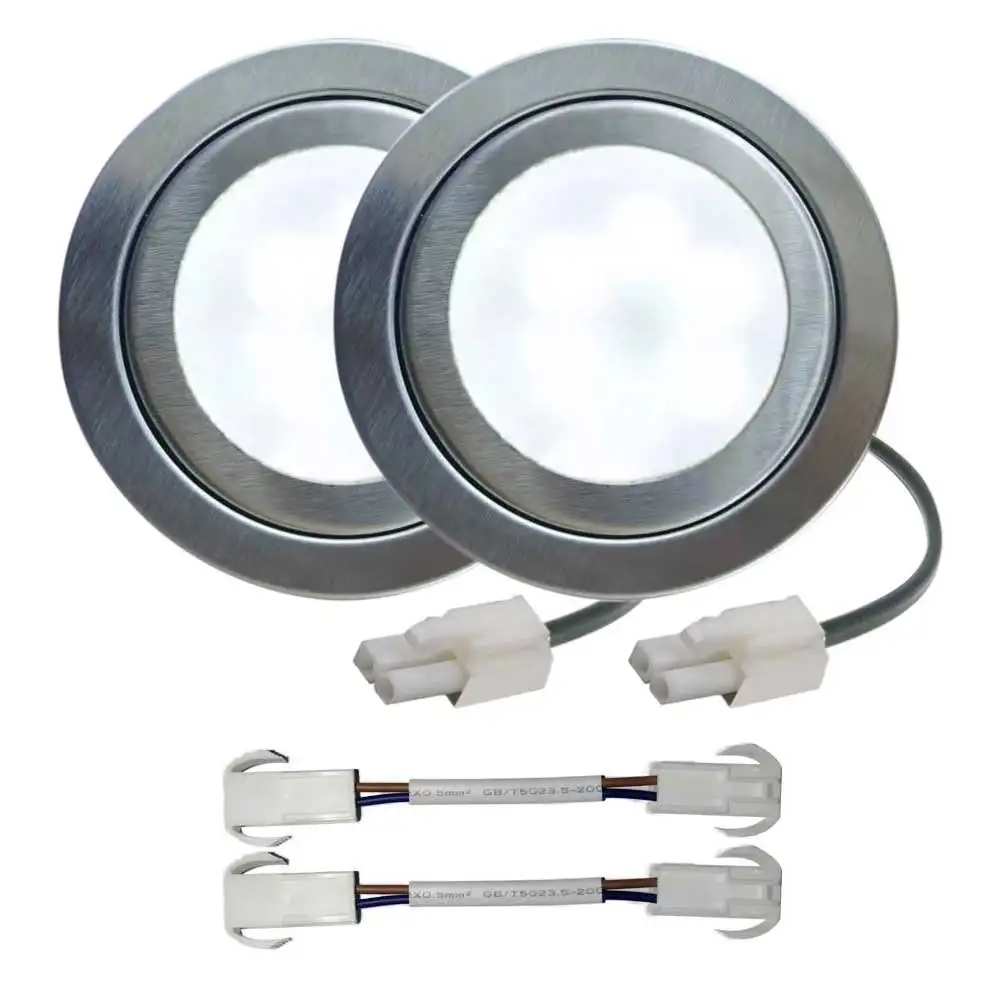 2-Piece Range Hood Bulb Light 1.5W LED 68mm 12V DC for Kitchen Hood Smoke Ventilator Lamp Equivalent 20W Old Light
