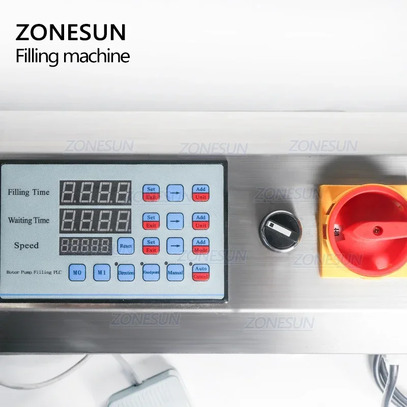ZONESUN ZS-RPGT900 Semi-Automatic Liquid Paste Filling Machine Rotor Pump Peanut Butter Water Bottle Filler