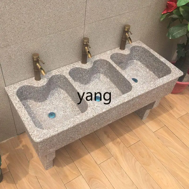 Lhh Outdoor Sink Table School Marble Sink Art Painting Outdoor Stone Sink