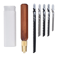 Hand Saw Hand Saw Kit Hand Saw Kit Hex Shaped Rosewood Handle and 5 Jigsaw Blades Detachable Woodworking Hand Saw Manual Saw Kit