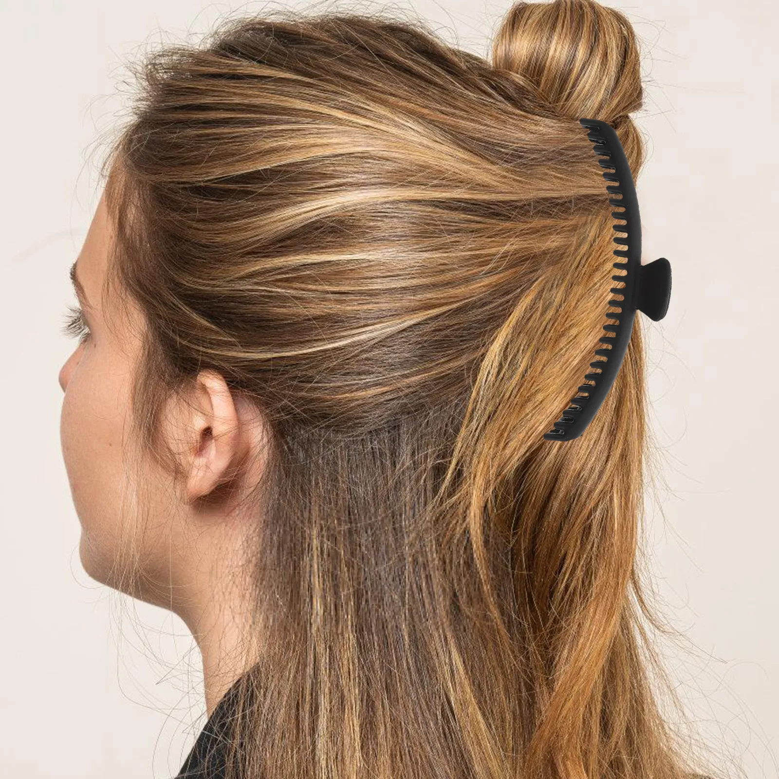 

Large Matte Shark Clip Claw Hairpin for Women Thin Fine Short Hold Elegant Updo Casual Formal Styling Shark