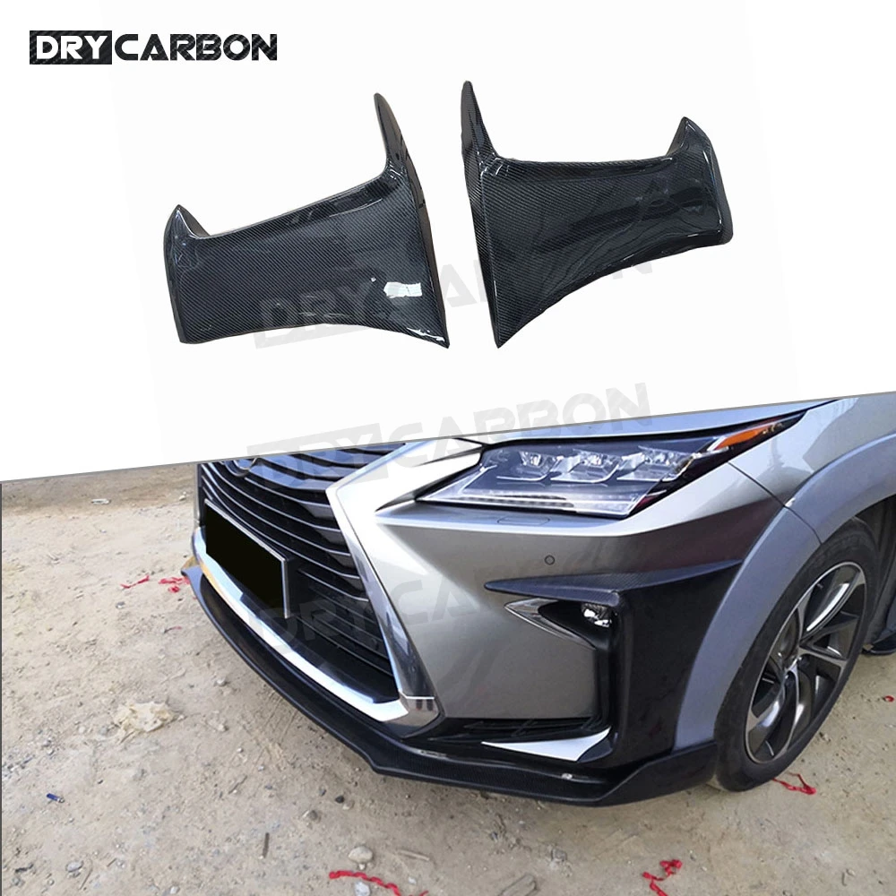 For Lexus RX300 RX450H 2016-2020 Carbon Fiber Front Bumper Side Trunk Canards Foglamp Eyelids Trim Covers FRP Spoiler