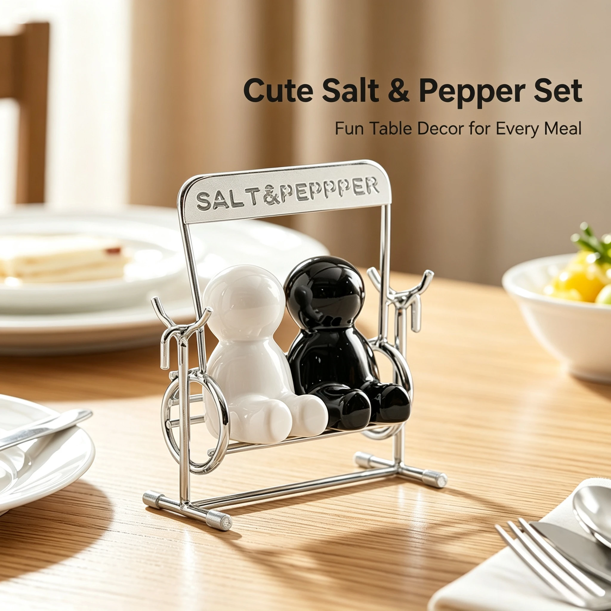Ceramic Spice Shaker Set Salt Pepper Bottle Seasoning Jar Kitchen Countertop Storage Accessories Dining Table Decor
