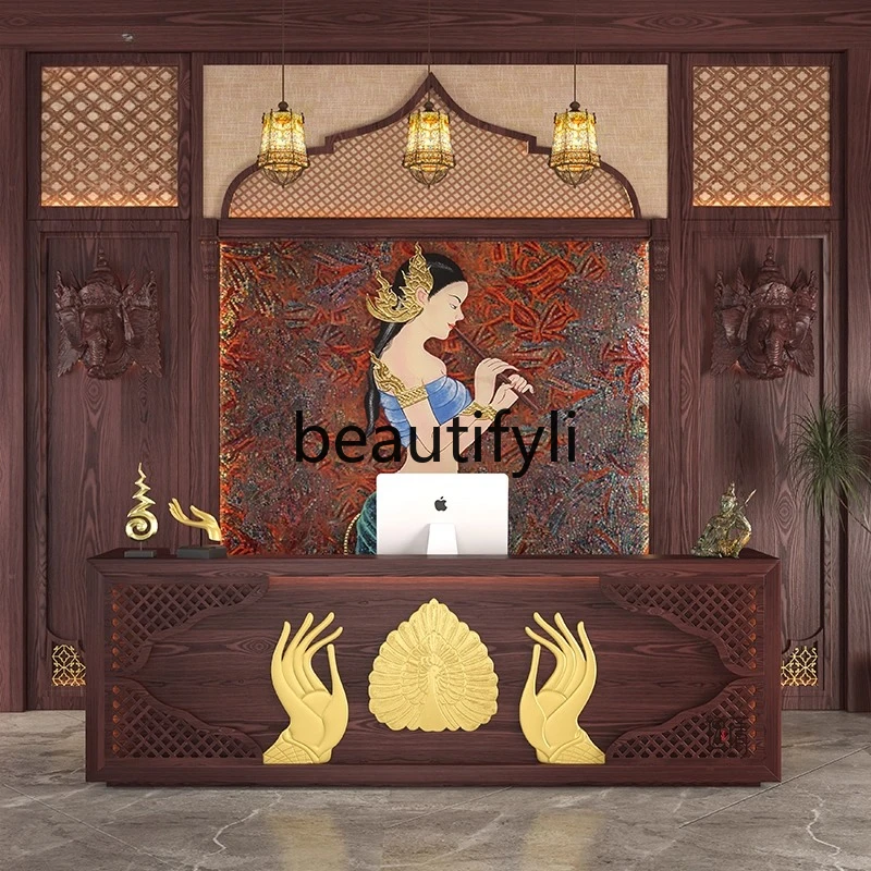 

Счетчик кассира в стиле Юго-Восточной Азии, ванна для ног, магазин для чистки ушей, центр здоровья, массажный клуб, компания, барная стойка, стойка регистрации