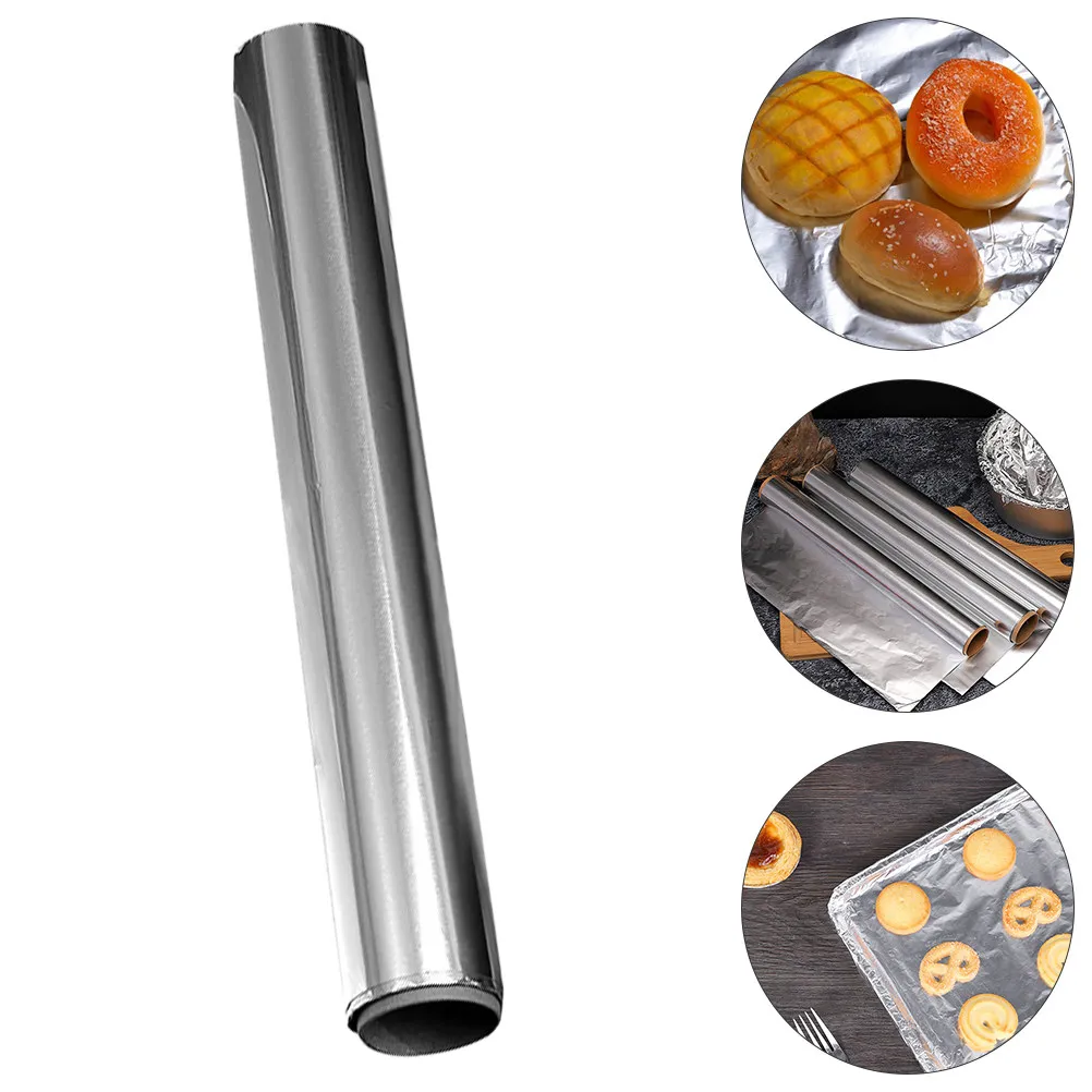 Heavy Duty Aluminum Foil Wrap 4 Rolls, Food Grade, High Temp Resistant for Baking, Barbecue, Seafood, Oven & Microwave