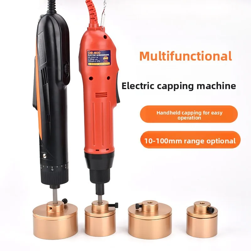 Electric Handheld Semi-Automatic Capping Machine for Glass/Plastic Bottles Lock Cap Sealing 220V 10-100mm