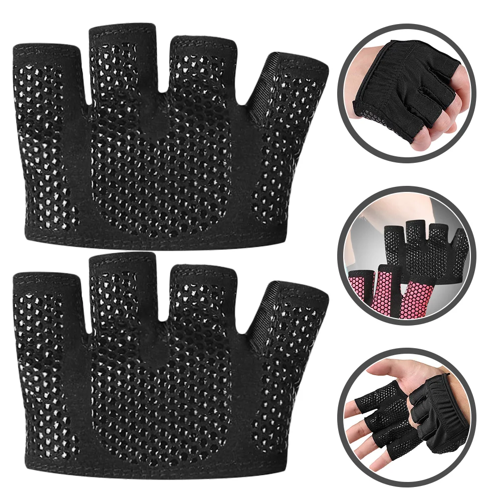 

Grip Exercise Gloves Fingerless for Workout Gym Breathable Elastic Mesh Cycling Nylon Durable Fitness Running