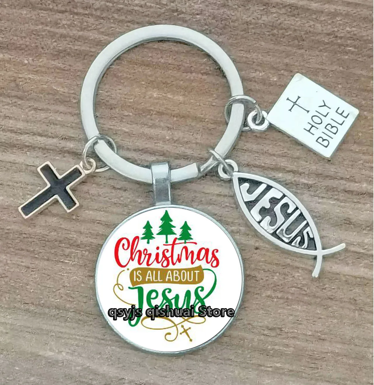 Jesus Faith Hope God Letters Diy Print Personalized Keychain Ornament Gift