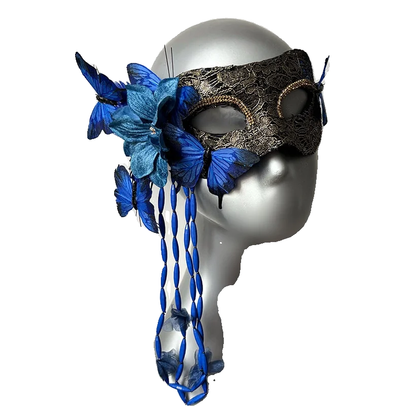 Forest Style Butterfly Blue Mask Party Masquerade Carnival Halloween Singing Mask