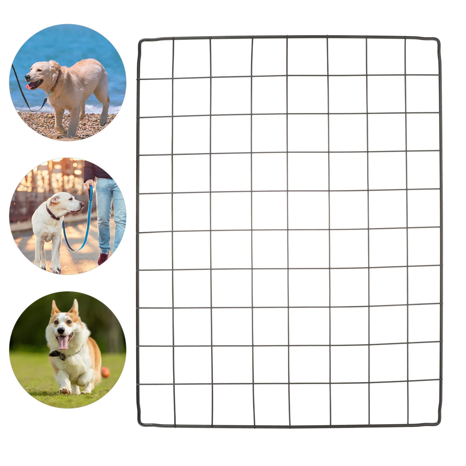 

Pet Dog Crate Partition Fence Mesh Panel Playpen Sheets 4Pcs For Large Dogs Indoor