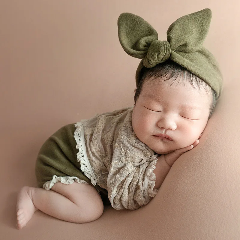 

Newborn Photography Clothing Studio Baby Girl Photo Prop Accessorie Infant Headband+Jumpsuits 2Pcs/Set Shoot Clothes Fotografia