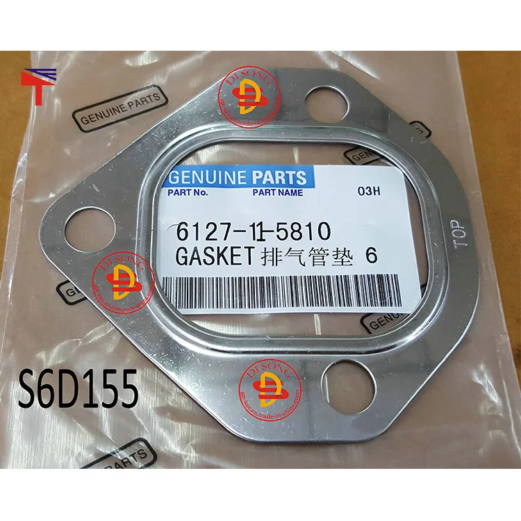 

20PCS 6127-11-5810 exhaust pipe gasket 6127-11-4822 intake pipe gasket S6D155 seal