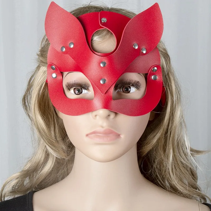 Masque demi-visage de renard pour femmes, Sexy, à la mode, pour Cosplay, fête, Faux cuir, mascarade, masques fantaisie, col Punk, 2024