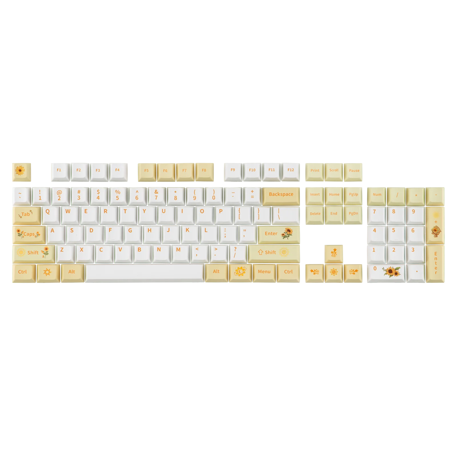 

Набор кейкапов EPOMAKER Sunflower, 133 клавиши, PBT, сублимационная печать, профиль Cherry, для механических игровых клавиатур с раскладкой ANSI и ISO