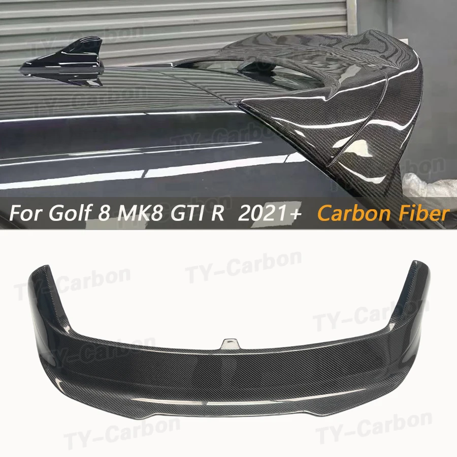 Real Carbon Fiber Rear Roof Spoiler Wing for Volkswagen Golf 8 GTI R Golf8 MK8 GTI R 2021+ Rear Top Wing Car Accessories