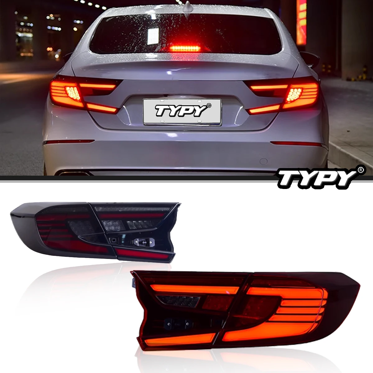 

Автомобильный задний фонарь Type-Y для Honda Accord 10 2018-2021, светодиодный проектор, задний фонарь, дневной свет, аксессуары для автомобиля