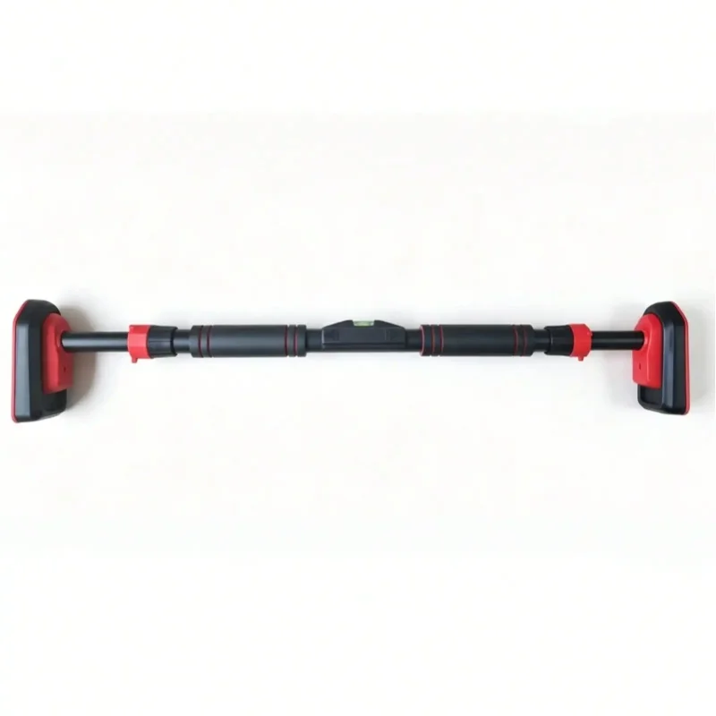 Türkanten-Klimmzugstange, Verstellbares & Erweiterbares Heim-Fitnessgerät, Multi-Grip Krafttrainingsgerät für Klimmzüge, Liegestütze, Drückübungen, 75–94 cm Breite, Rot & Schwarz
