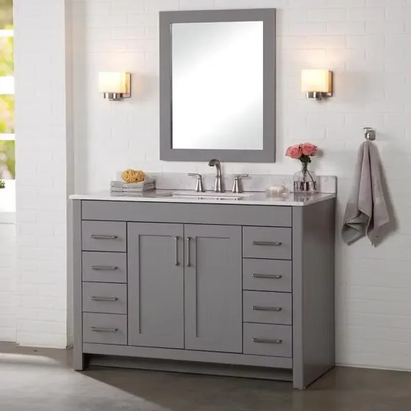 Modern Floating Bathroom Cabinet Wall Mounted Washstand Vanity Unit with Storage for Contemporary Bathroom Decor Space Saving