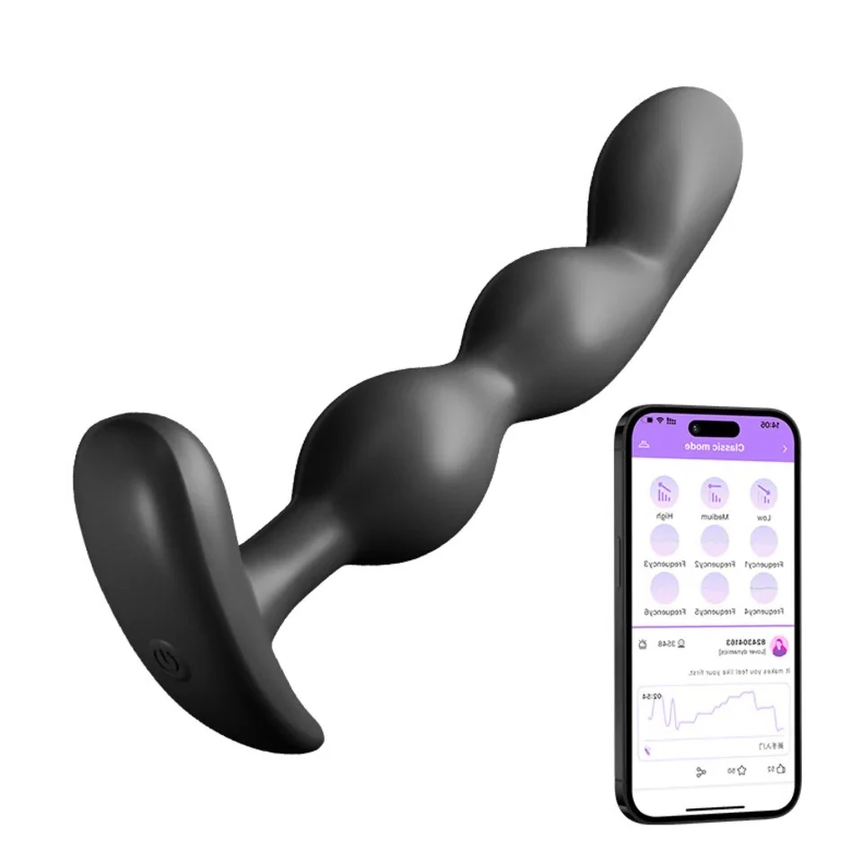 APP Vibrating Anal Beads Butt Plug For Men Women Anal Vibrator Prostate Massager Anal Balls Men Soft Silicone Masturbator