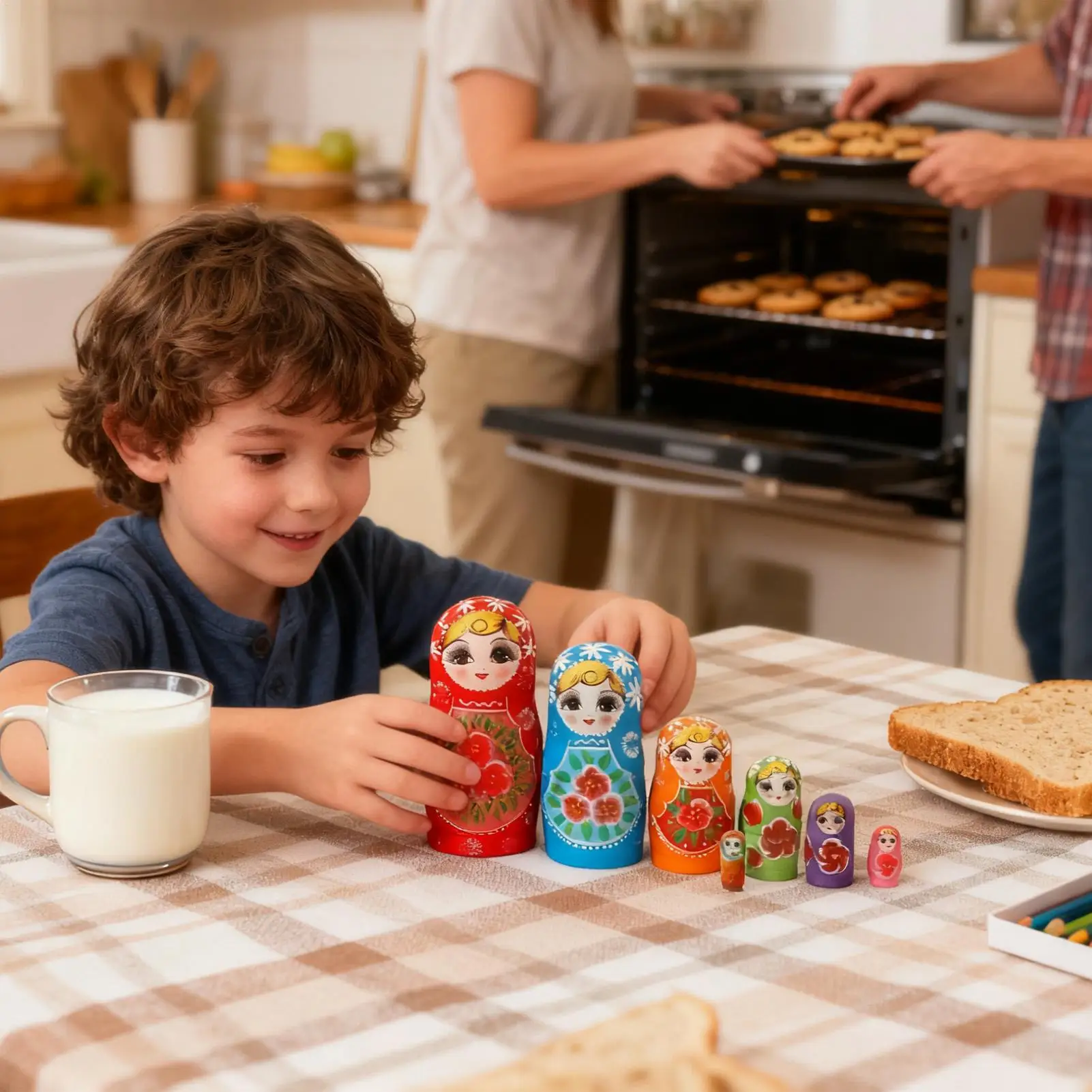 Poupées russes 10 pièces jouets éducatifs en bois poupées gigognes russes jouets empilables pour l'apprentissage éducation divertissement garçons