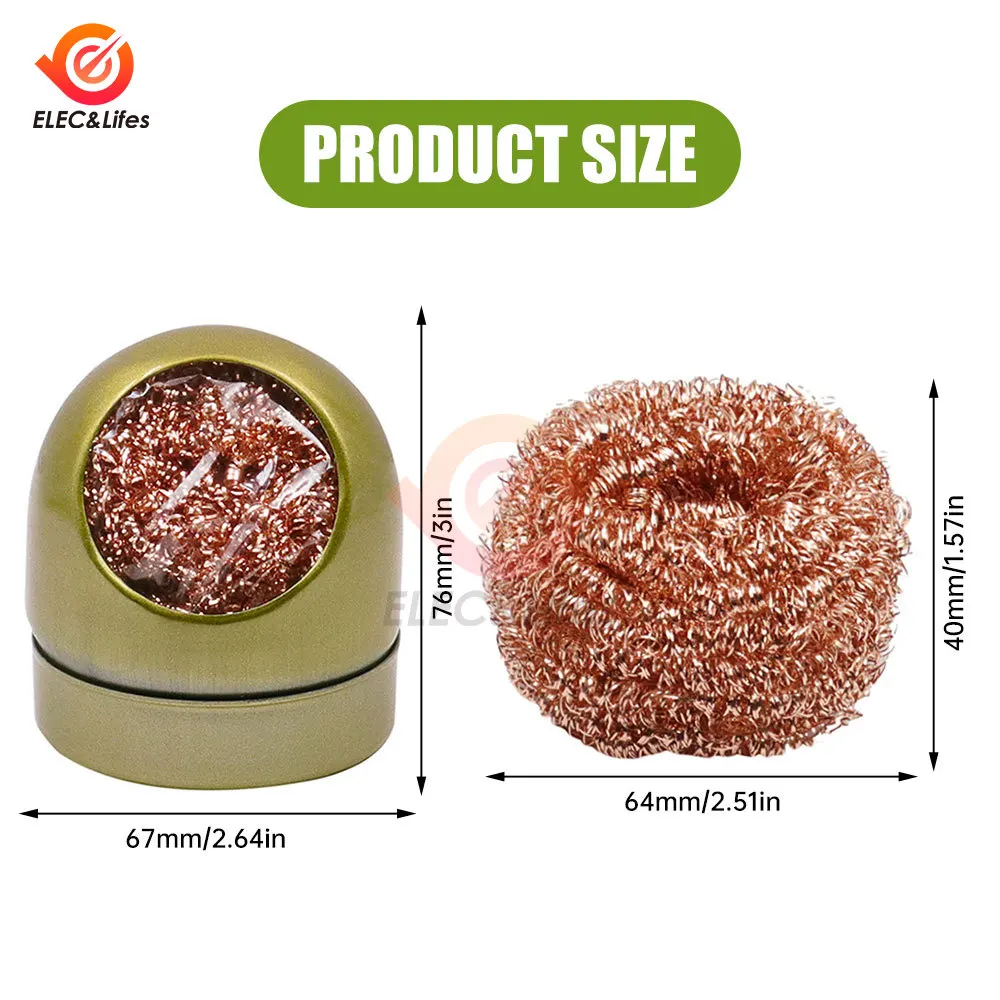 Metal Wire Stand Soldering Iron Tip Cleaner Welding Soldering Iron Tip Cleaning Copper Wire Cleaner Ball Mesh Filter