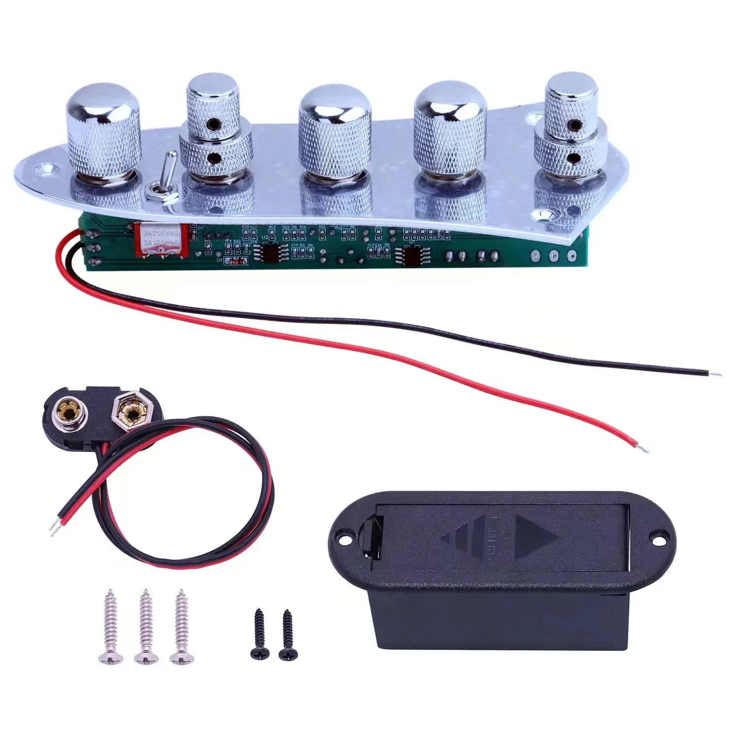 Guitar Control Plate - Prewired Volume/Tone Circuit for Electric Bass with Stainless Steel Plate For JB bass Parts view 3
