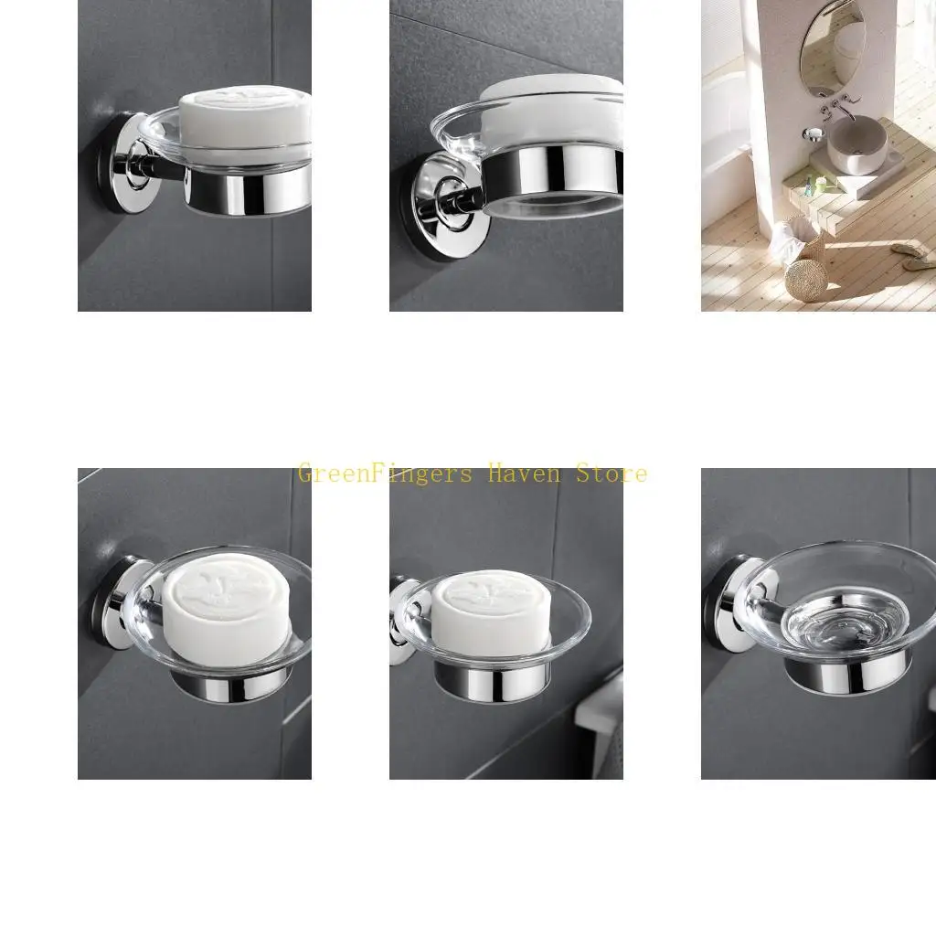 

F68D Wall-mounted Replacement Round Glass Soap Dish Soap Holder Soap Container