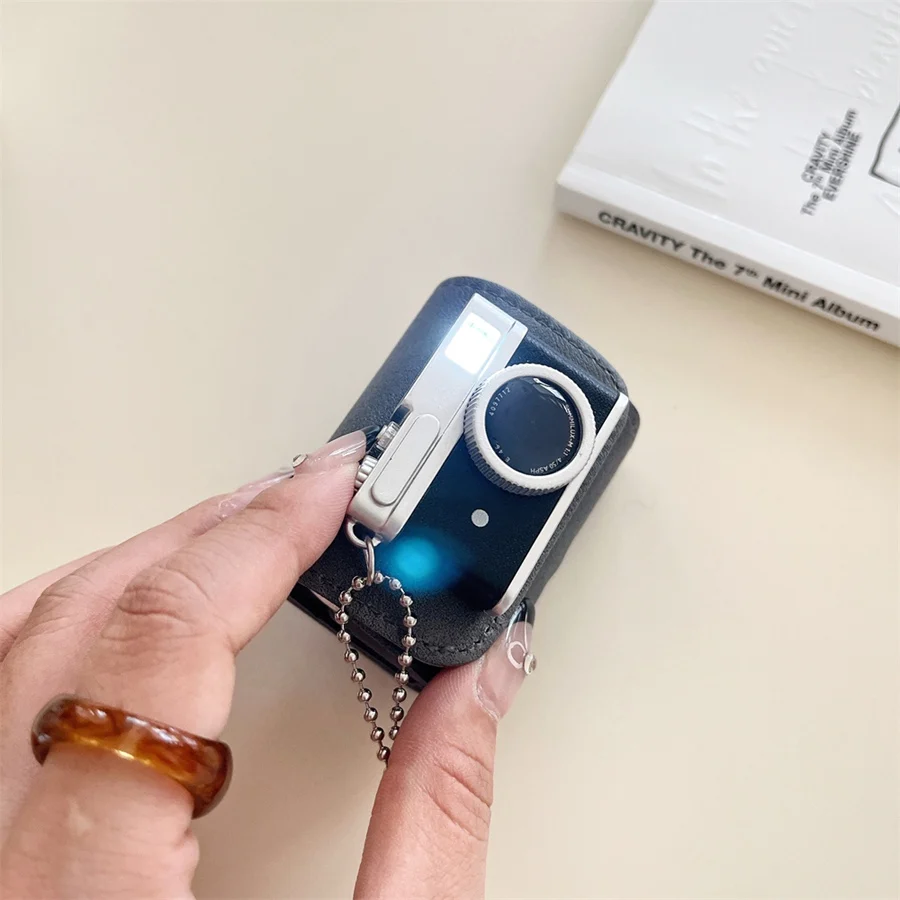 غلاف جلد صناعي فاخر لسماعات Airpods ، Airpods Pro 2 ، 3 ، Airpods Pro 2 ، ins ، نمط الكاميرا ، Airpod2 ، Airpod3 ، حقيبة سماعة أذن ، Air pod Pro 2