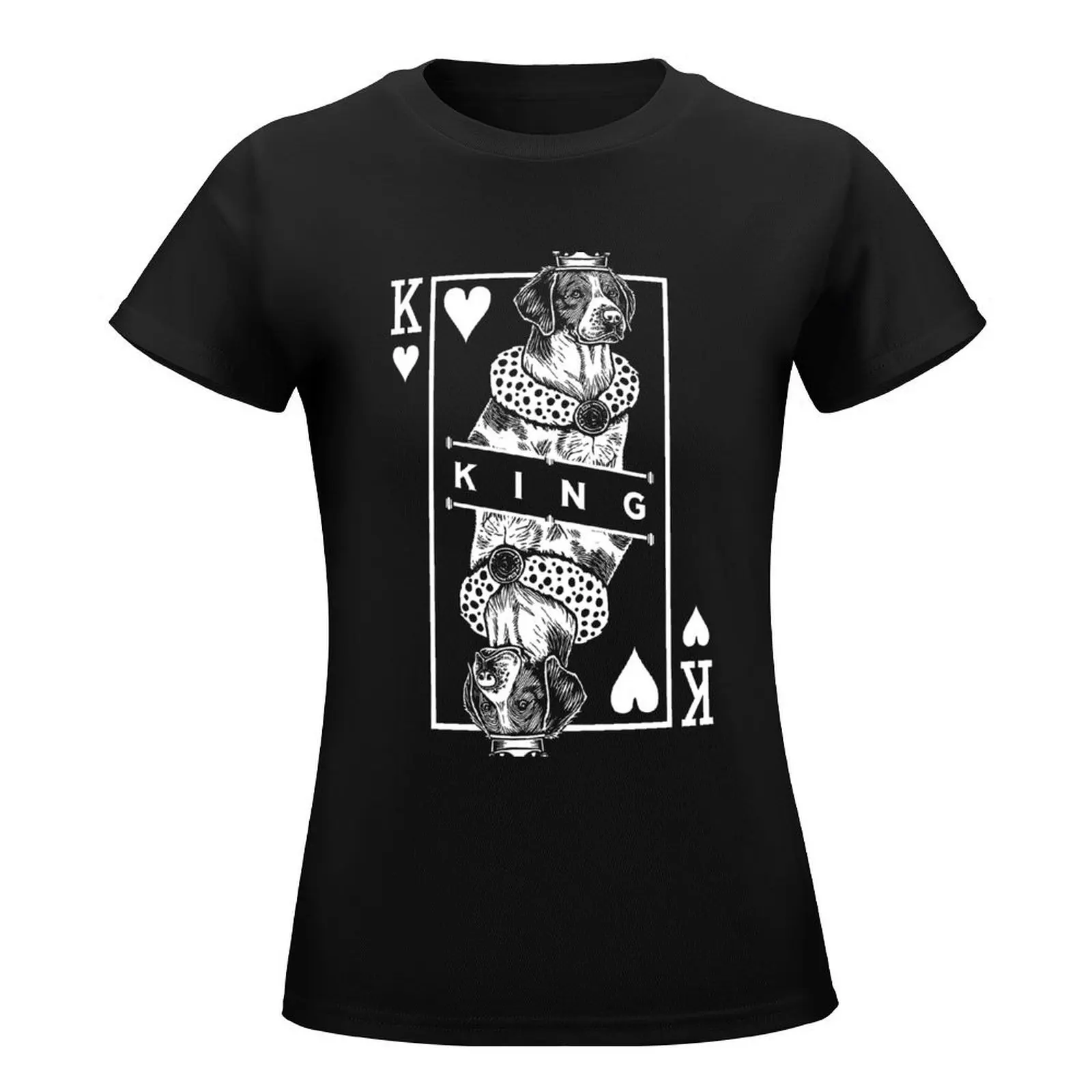 Brittany Spaniel King Of Hearts Funny Dog Lover Pop Art T-Shirt graphics summer tops quick-drying tshirts woman