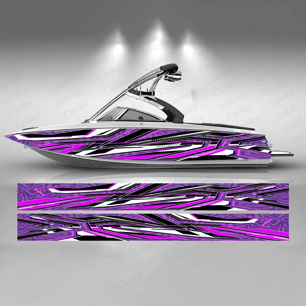 

Messy Art Stripes Colorful Beautiful Charming Boat Sticker Vinyl Ship Pontoon Deck Boat Fishing Decorative Pontoon Boats Decal