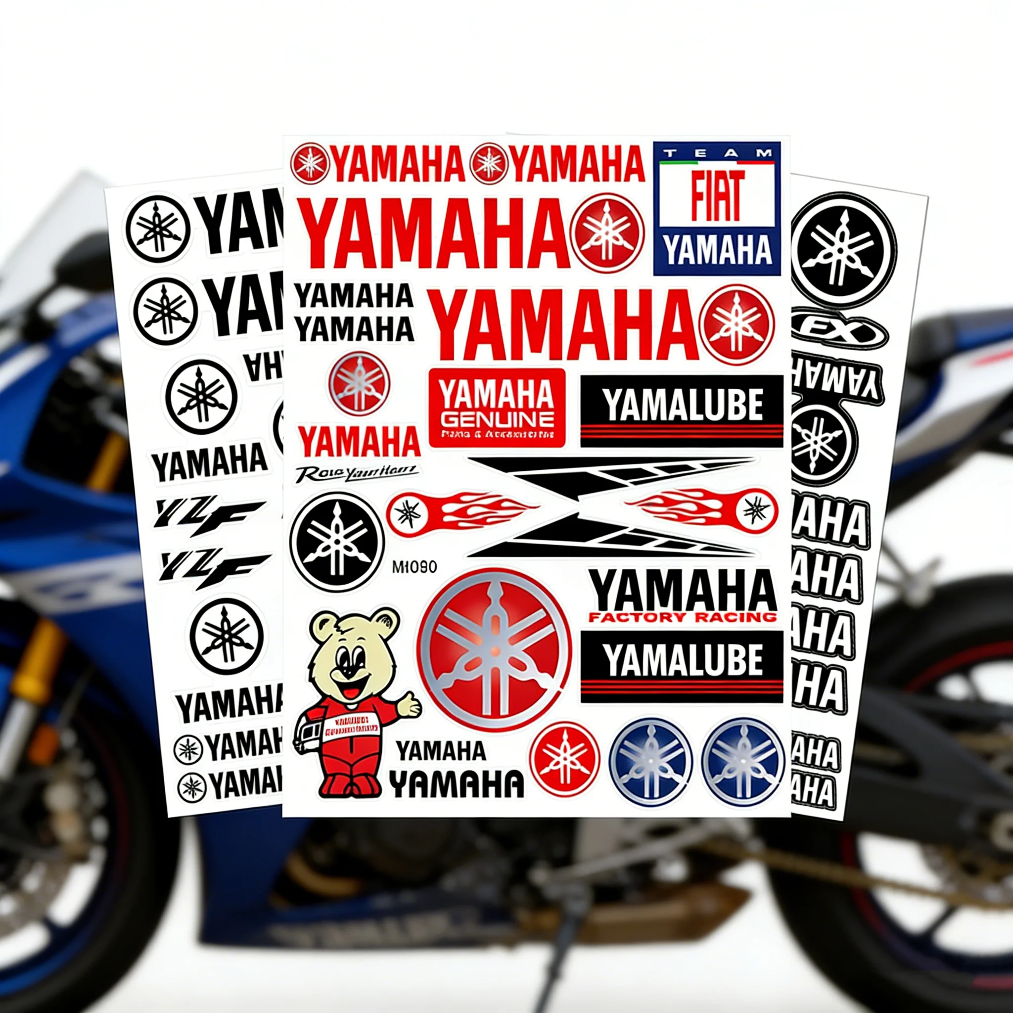 

Водонепроницаемые светоотражающие наклейки для мотоциклов Yamaha, мультяшные, для автомобилей, велосипедов, шлемов, топливных баков, прочные декоративные виниловые наклейки