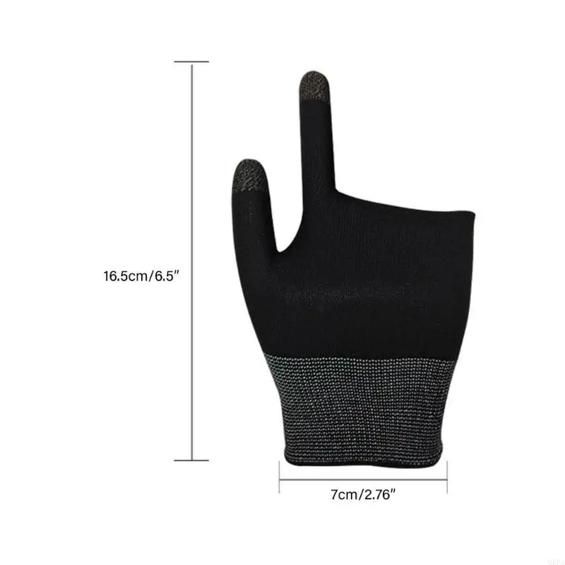 Two-finger Gaming Finger Sleeves Mobile Game Gloves Sweat-proof Touch Screen Finger Cots Seamless for Mobile Game Controllers
