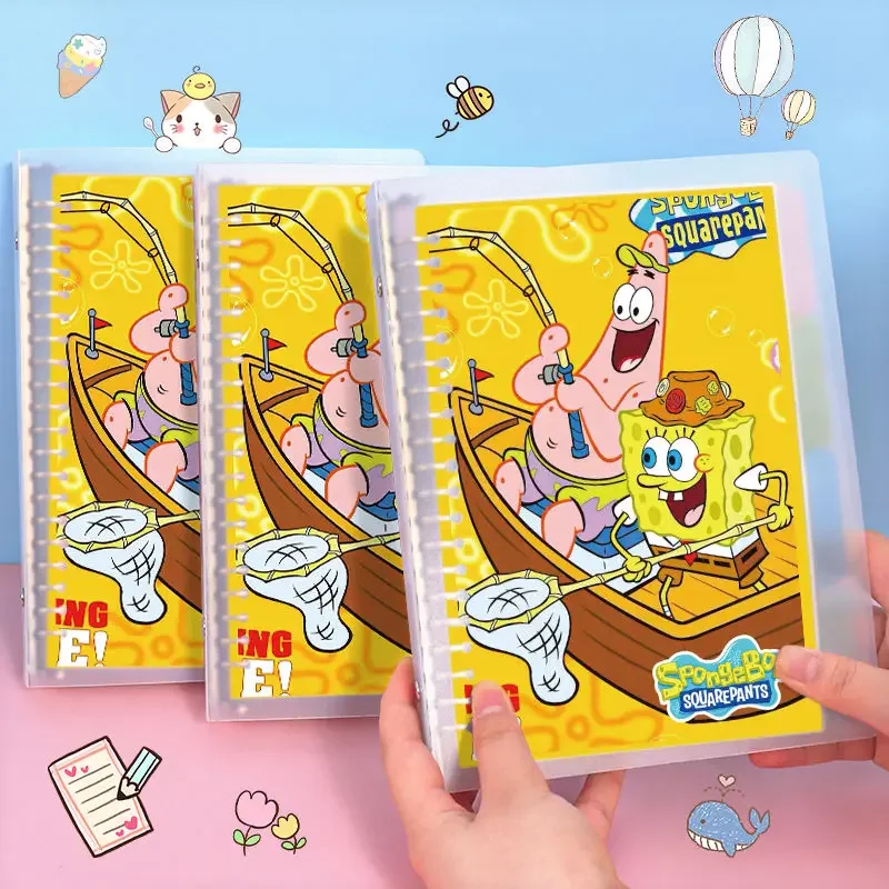 A5 SpongeBob Notebook Patrick Star Loose Leaf Refill Binder Notepad Student Horizontal Line Flipbook Stationery School Supplies