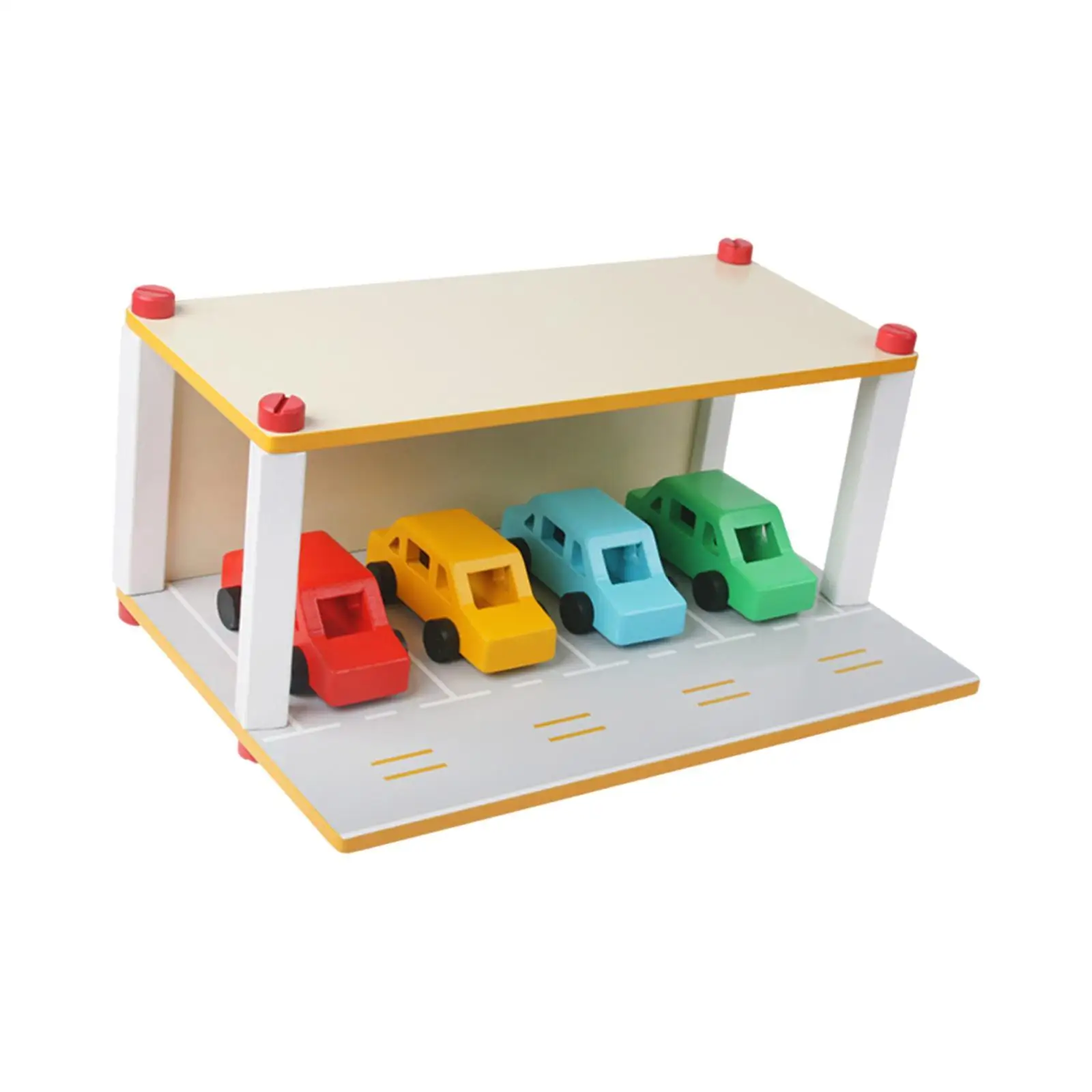 

Wooden Parking Lot with Car, Vehicle Role Play Toy, Educational Toys Garage Toy for 3 4 5 Year Olds, Boys and Girls, Kids