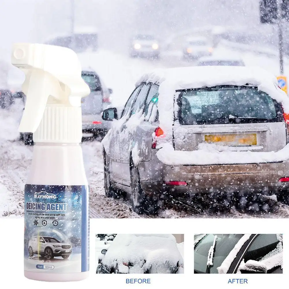 60ml Eisent ferner Spray Winter Auto Windschutz scheibe Enteiser Anti-Zuckerguss Frost Spray Schnee Schnee Kit Spray Entfernung Schutz Defrostin m8z0