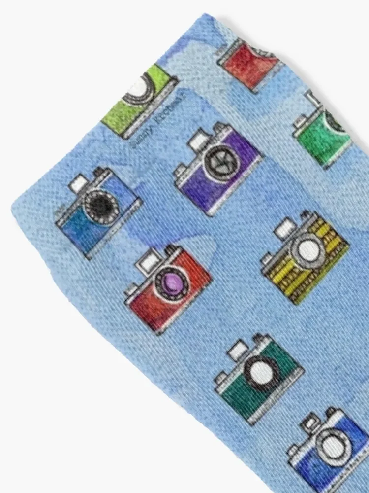 Little tiny Cameras on blue Socks sports and leisure heated christmas gifts Men's Socks Women's