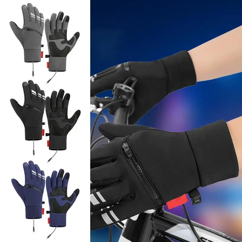 Heated Gloves Winter Hand Warmer USB Gloves Cold Weather Touchscreen Gloves Waterproof Heated Snowboard Gloves For Outdoor