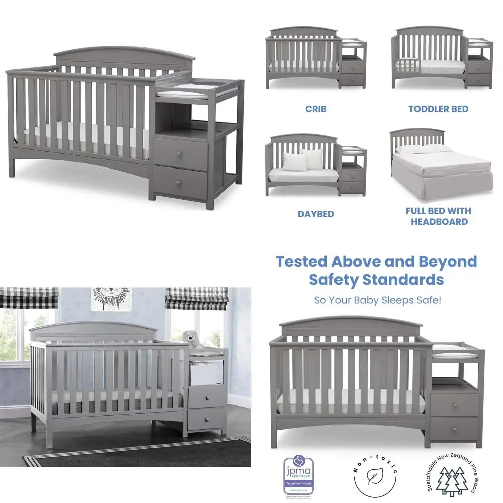 

Grey Convertible Crib and Changer Set